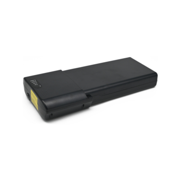 Vista a tre quarti della batteria per bicicletta Ansmann 36V 14Ah Compatible.
