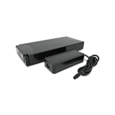 Batteria per bicicletta compatibile Sparta E-motion C1/C2/C3 / Batavus 13,6 Ah (nera) Incl. IVA. caricabatteria dal lato in cui sono visibili il caricabatteria e la batteria