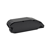 Vista laterale della batteria per bici Bosch Powerpack 540 Performance/Active telaio E-Bike Vision. La foto è scattata da un'angolazione più alta, rendendo visibile anche la parte superiore.