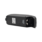 Foto della parte inferiore della batteria per bici Bosch Powerpack 700 Active/Performance telaio E-Bike Vision dalla maniglia. La batteria è sul suo lato.