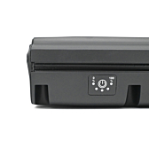 Foto del indicador de batería en el lateral de la E-Bike Vision Gazelle Innergy 36V 11.4Ah.

