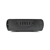 Vista frontale della batteria EYXON Sparta/Batavus B400 36V 12.8Ah Compatible. Il collegamento della batteria alla bici è chiaramente visibile.
