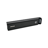 Vista a tre quarti della batteria per bici Fazua Energy 430. L'intera batteria è ben visibile.