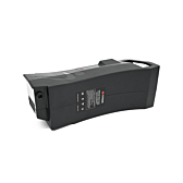 Batteria compatibile Impulse 36V 14.5Ah prodotta da EYXON vista da un angolo obliquo. Principalmente il lato con l'etichetta è chiaramente visibile.