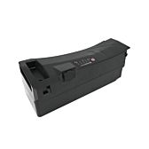 Batteria compatibile Impulse 36V 14.5Ah prodotta da EYXON vista da un angolo obliquo. La maniglia, la parte superiore e il lato della batteria sono visibili.