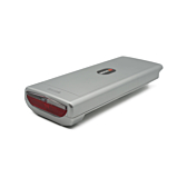 Miniatura della batteria per bicicletta compatibile Sparta E-500 36V 13Ah prodotta da EYXON. È una vista a tre quarti dalla parte posteriore della batteria.
