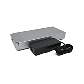 foto della batteria per bici Sparta E-motion C1/C2/C3 compatibile con Batavus 13.6Ah (argento) incl. caricabatterie vista frontale dove si può vedere la presa per la bici.
