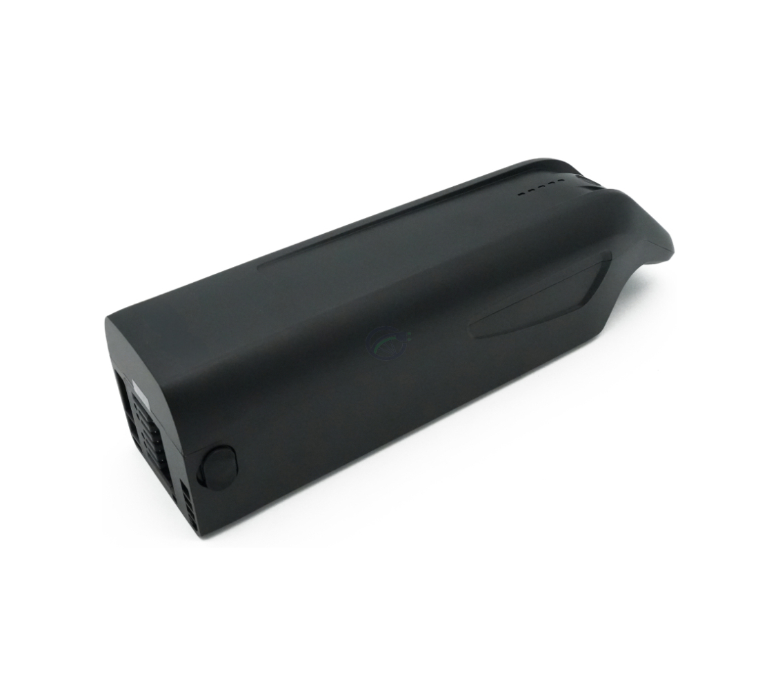 Vista a tre quarti della batteria di ricambio AEG DownTube 36V 12.8Ah.
