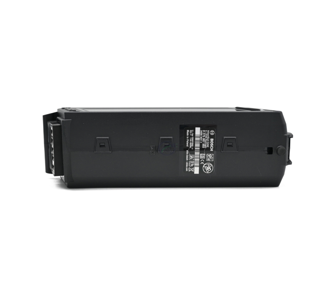 Vista inferiore della batteria per bicicletta Bosch Classic 400 Frame