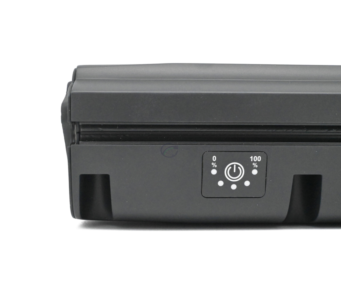 Foto del indicador de batería en el lateral de la E-Bike Vision Gazelle Innergy 36V 11.4Ah.
