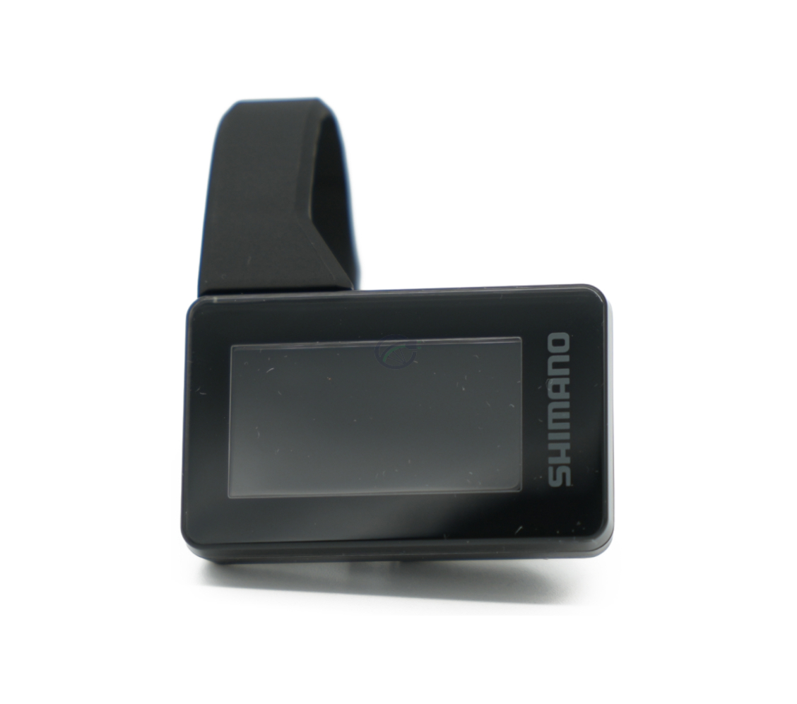 Vista frontale del Shimano Steps SC-EN600 con il display chiaramente visibile.
