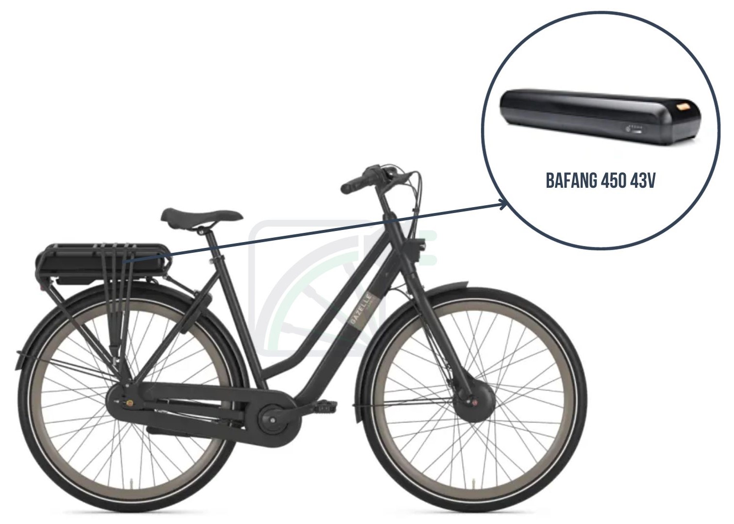 Gazelle Esprit HFB con la batteria Bafang 450