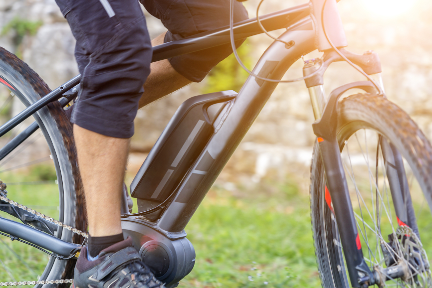 accu elektrische fiets op het frame